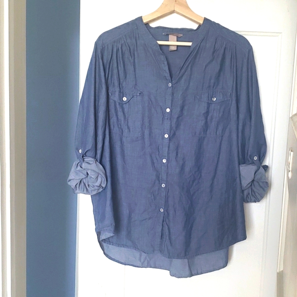 H&M Size 18 Chambray Blouse